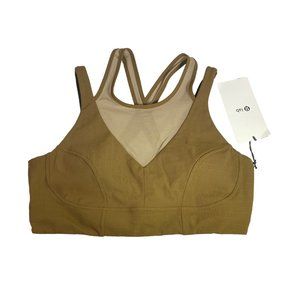 Lululemon Green/Brown Lab Mesh High-Neck Bra NWT